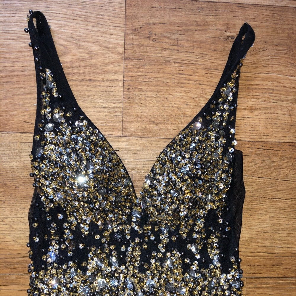 Gorgeous Beaded Black Floor Length Gown